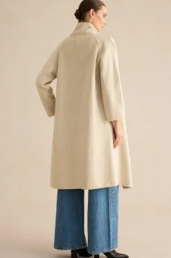 MICAS Outerwear|Outerwear-100% Wool Pocket Coat WHITE