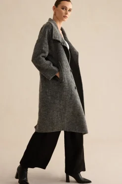 MICAS Outerwear|Outerwear-100% Wool Pocket Coat WHITE
