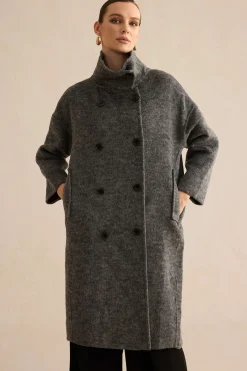 MICAS Outerwear|Outerwear-100% Wool Pocket Coat WHITE