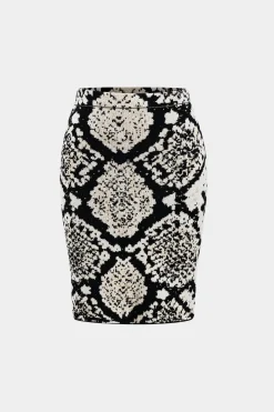 MICAS Knitwear|Knit Sets-Abstract Pattern Knit Tank Top And Skirt Set Contrast Color