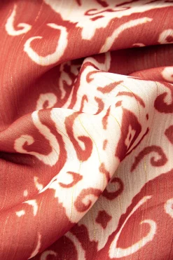 MICAS Long Sleeve Dresses|Maxi Dresses-Abstract Print Cross Tie Backless Maxi Dress RUST