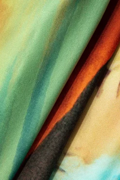 MICAS Mini Dresses-Abstract Print Halter Cowl Neck Slit Mini Dress