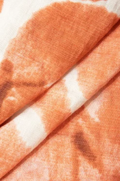 MICAS Mini Dresses-Abstract Print Knot V-Neck Mini Dress PERSIMMON