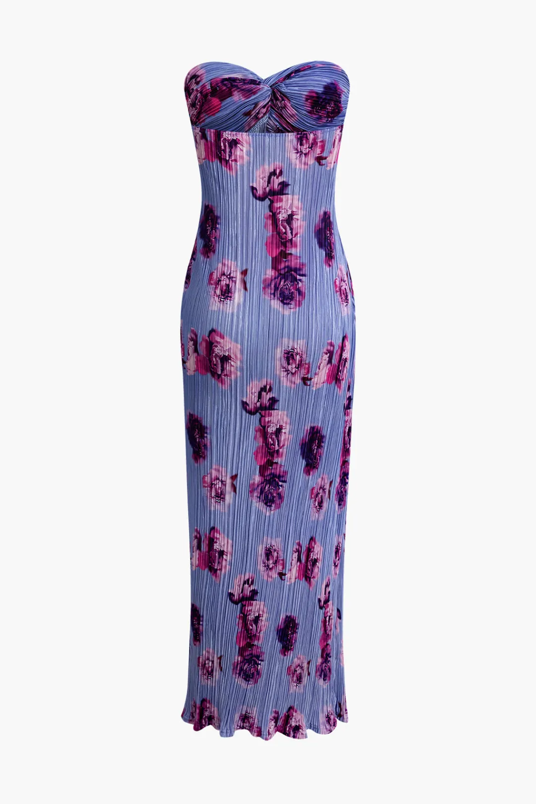 MICAS Maxi Dresses-Abstract Print Plisse Strapless Maxi Dress