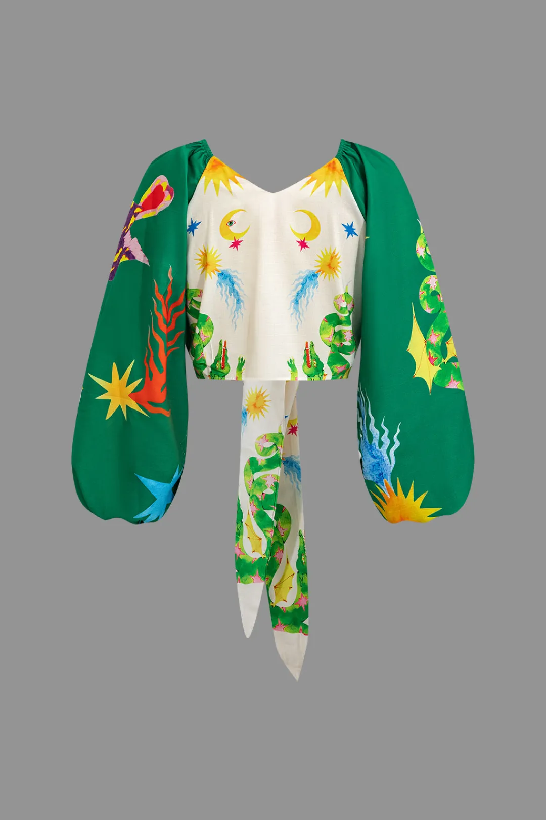 MICAS Short Sets-Abstract Print Puff Sleeve Two-Piece Shorts Set MULTICOLOR