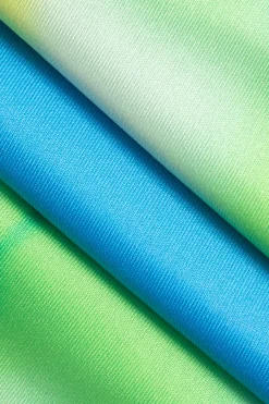 MICAS Skirt Sets-Abstract Print Ruched Round Neck Skirt Set BLUE