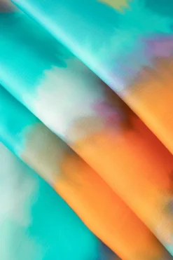 MICAS Pants-Abstract Print Satin Tie Waist Wide Leg Pants TURQUOISE