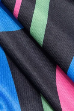 MICAS Skirt Sets-Abstract Print Tank Top And Asymmetric Skirt Set BLACK