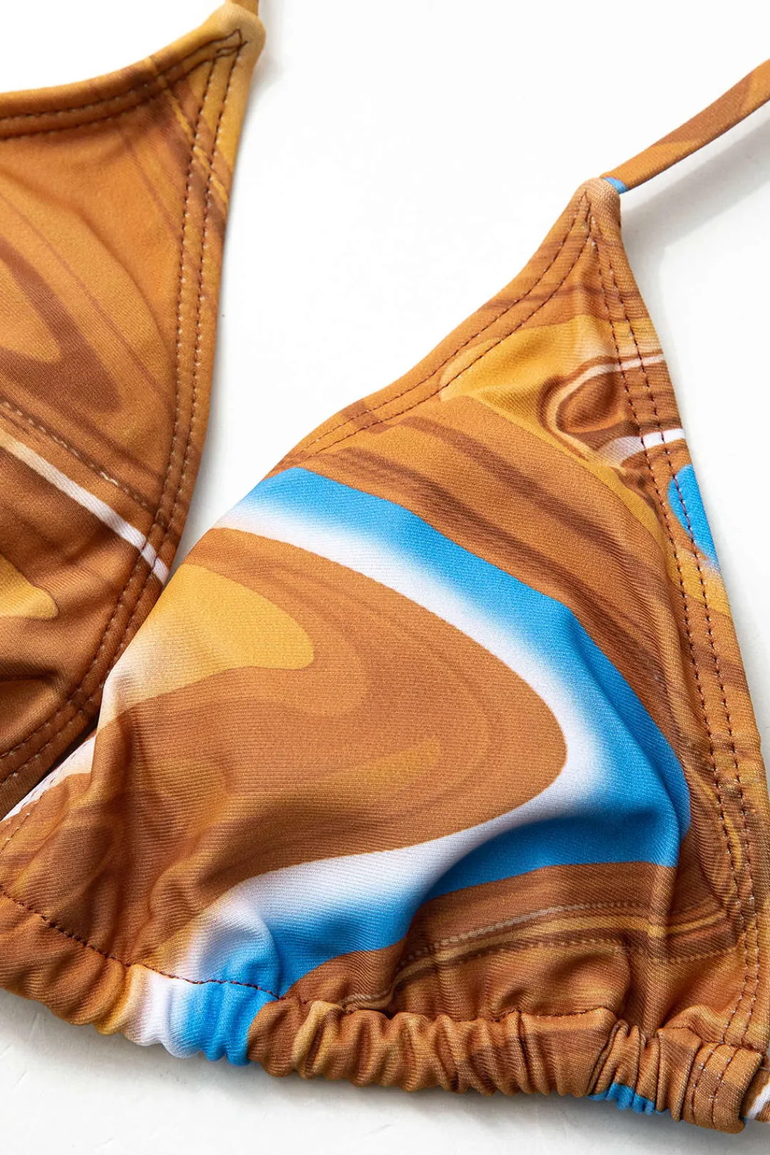 MICAS Swimwear|Vacation Sets-Abstract Print Tie Halter Bikini And Slit Midi Dress Swimsuit Set MULTICOLOR