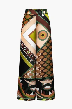 MICAS Pants-Abstract Print Wide Leg Pants MULTICOLOR