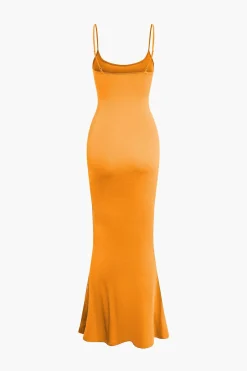 MICAS Maxi Dresses-Adjustable Strap Mermaid Maxi Slip Dress