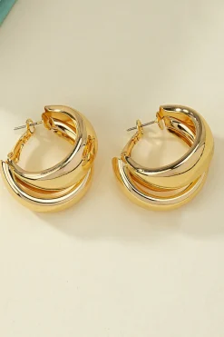 MICAS Earrings|Accessories-Alloy Geometric Circle Earrings GOLD