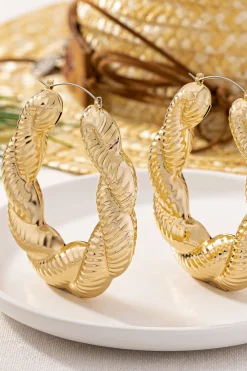 MICAS Earrings|Accessories-Alloy Twist Retro Earrings GOLD