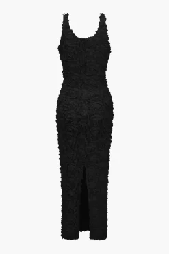 MICAS Maxi Dresses-Appliques V-neck Slit Maxi Dress