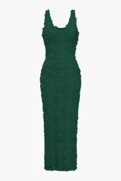 MICAS Maxi Dresses-Appliques V-neck Slit Maxi Dress