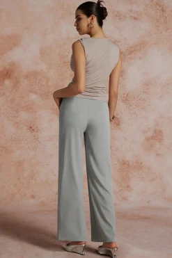 MICAS Tank Tops & Cami-Asymmetric Cowl Neck Ruched Tank Top