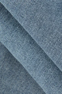 MICAS Skirts-Asymmetric Denim Wrap Slit Skirt LIGHT WASH BLUE