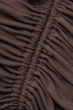 MICAS Maxi Dresses-Asymmetric Ruched Drawstring Slit Sleeveless Maxi Dress