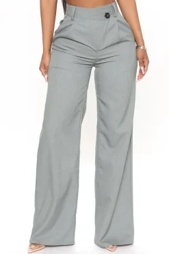 MICAS Pants-Asymmetric Waist Ruched Straight Leg Pants PEARL RIVER