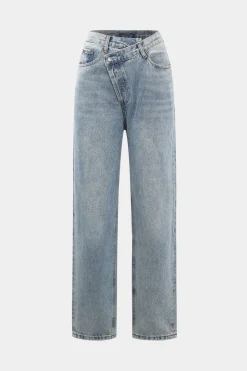 MICAS Jeans-Asymmetric Waist Straight Leg Jeans