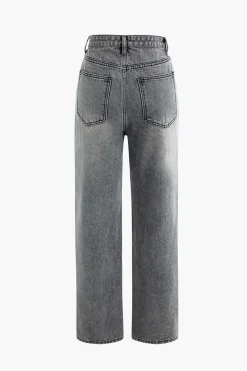 MICAS Jeans-Asymmetric Waist Straight Leg Jeans