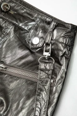 MICAS Skirts-Asymmetric Zipper Multi Pocket Cargo Skirt SILVER