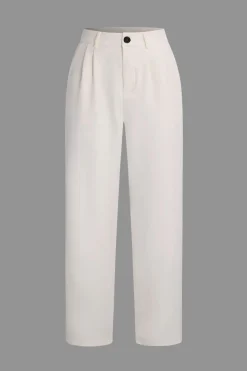 MICAS Pant Sets-Asymmetrical Blazer And Pants Set IVORY