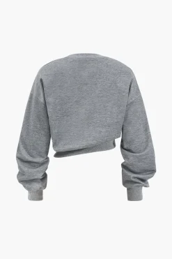 MICAS Skirt Sets-Asymmetrical Design Top And Skirt Set GRAY