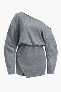 MICAS Long Sleeve Dresses|Mini Dresses-Asymmetrical Long Sleeve Mini Dress