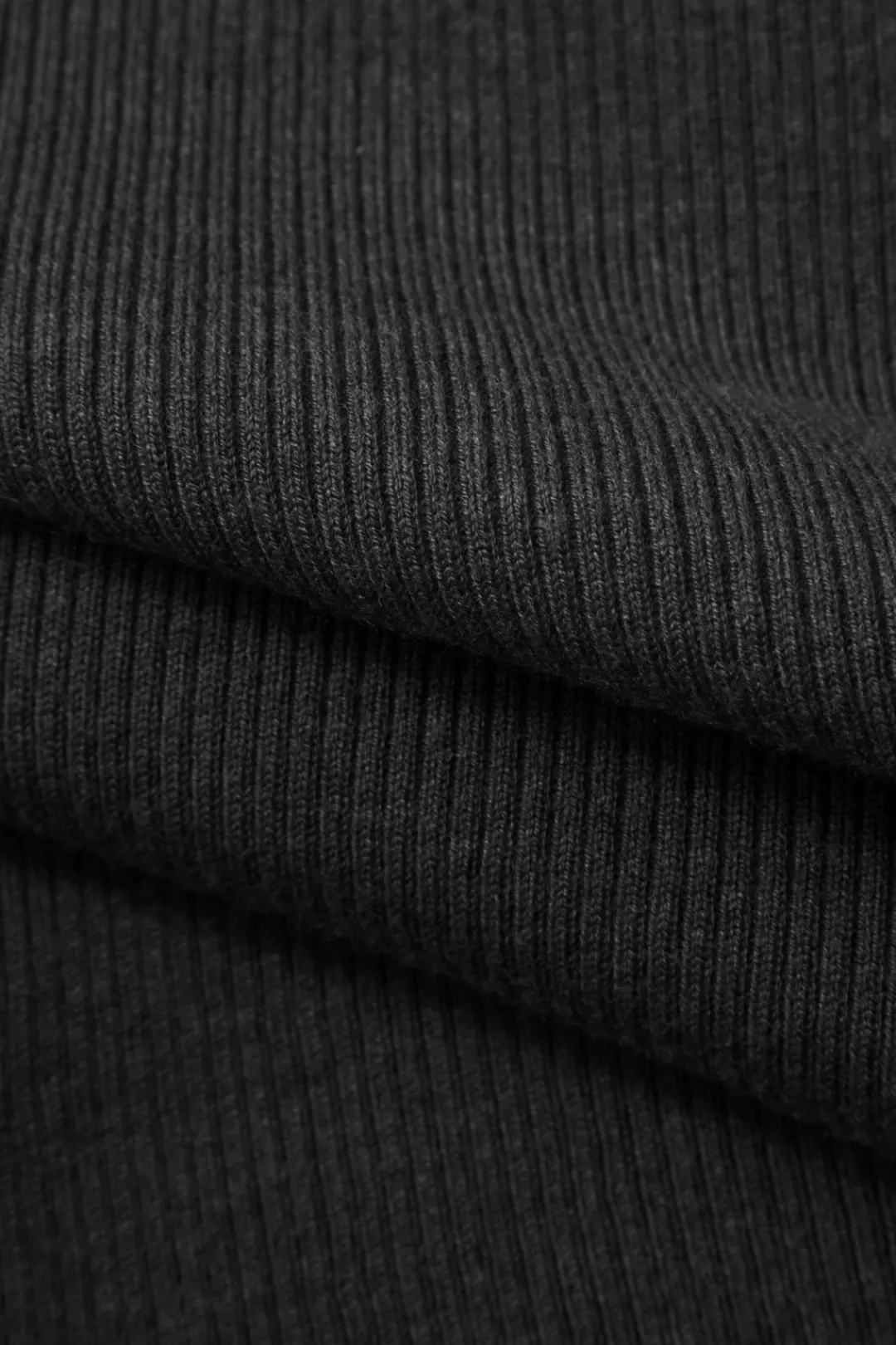 MICAS Knitwear|Knit Tops-Asymmetrical Long Sleeve Rib Knit Top TAN