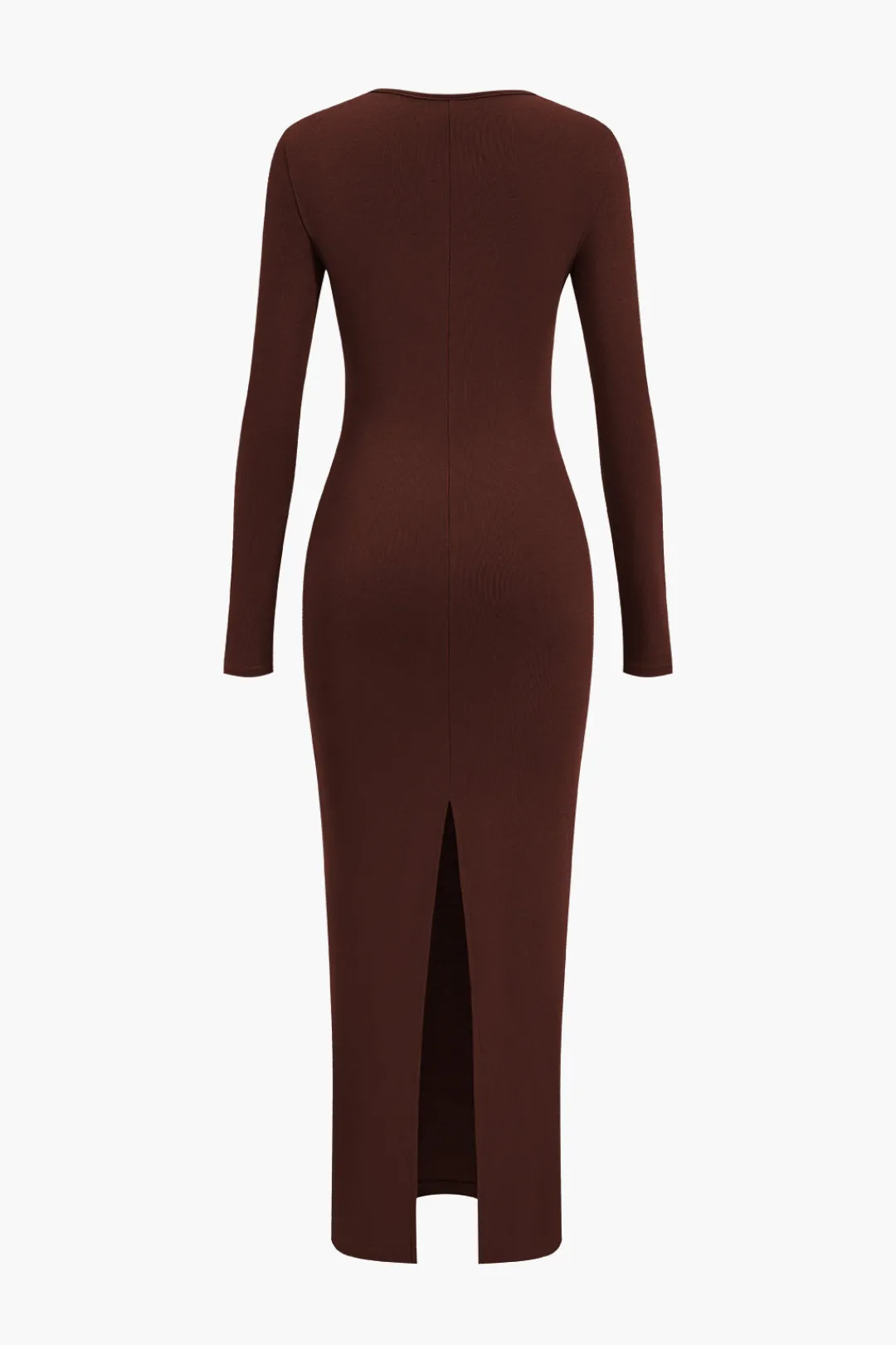 MICAS Long Sleeve Dresses|Maxi Dresses-Asymmetrical Neck Slit Maxi Dress