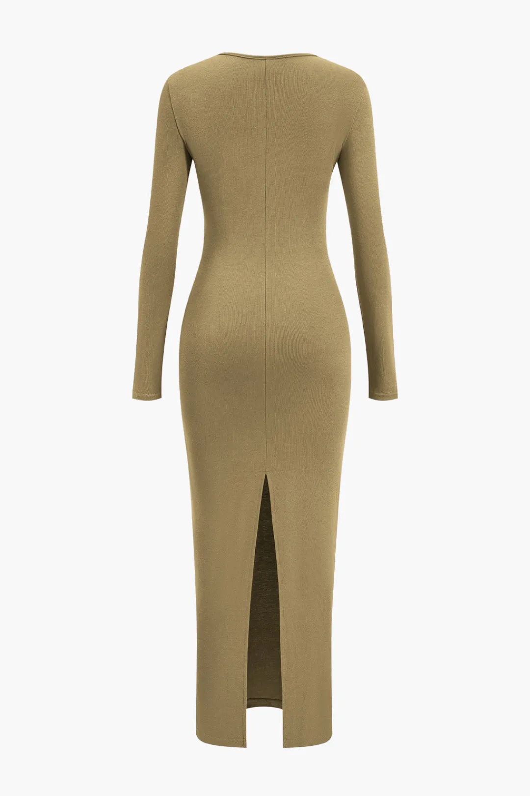 MICAS Long Sleeve Dresses|Maxi Dresses-Asymmetrical Neck Slit Maxi Dress