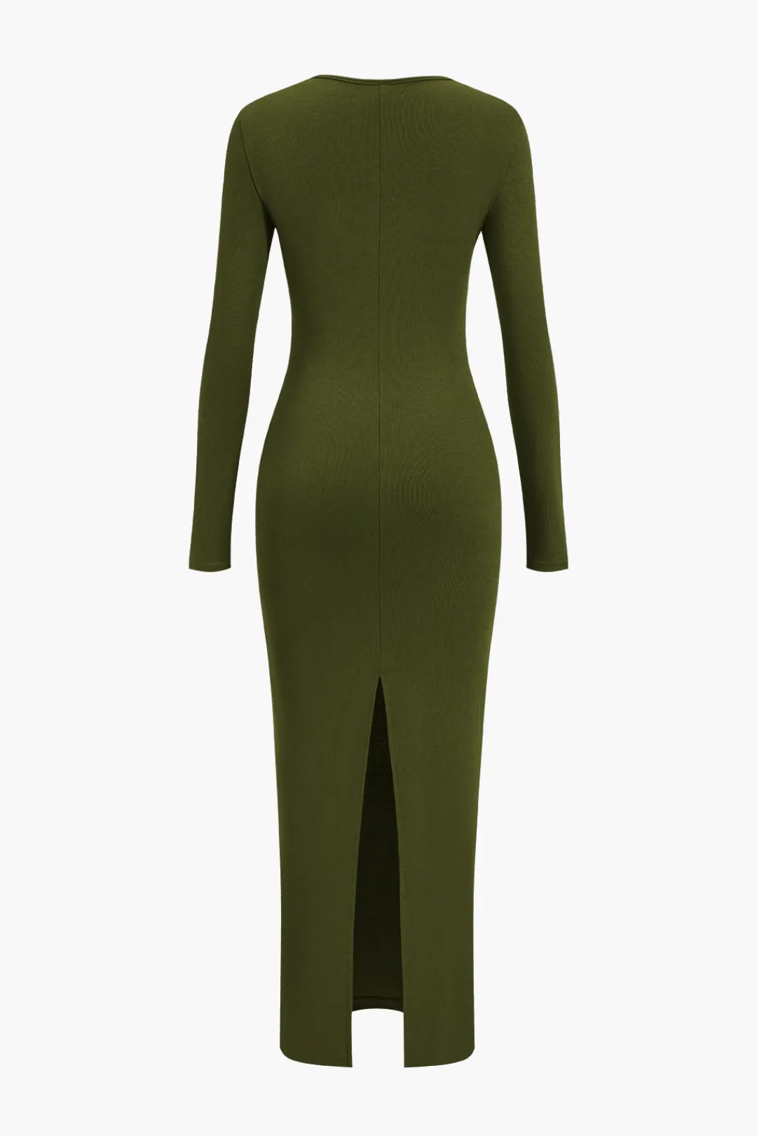 MICAS Long Sleeve Dresses|Maxi Dresses-Asymmetrical Neck Slit Maxi Dress