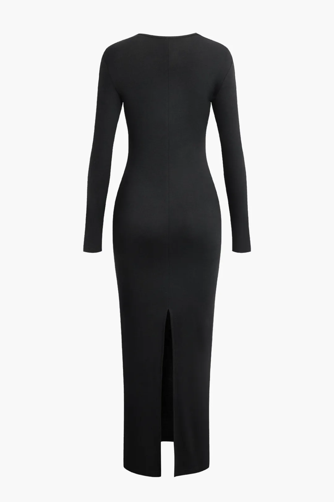 MICAS Long Sleeve Dresses|Maxi Dresses-Asymmetrical Neck Slit Maxi Dress