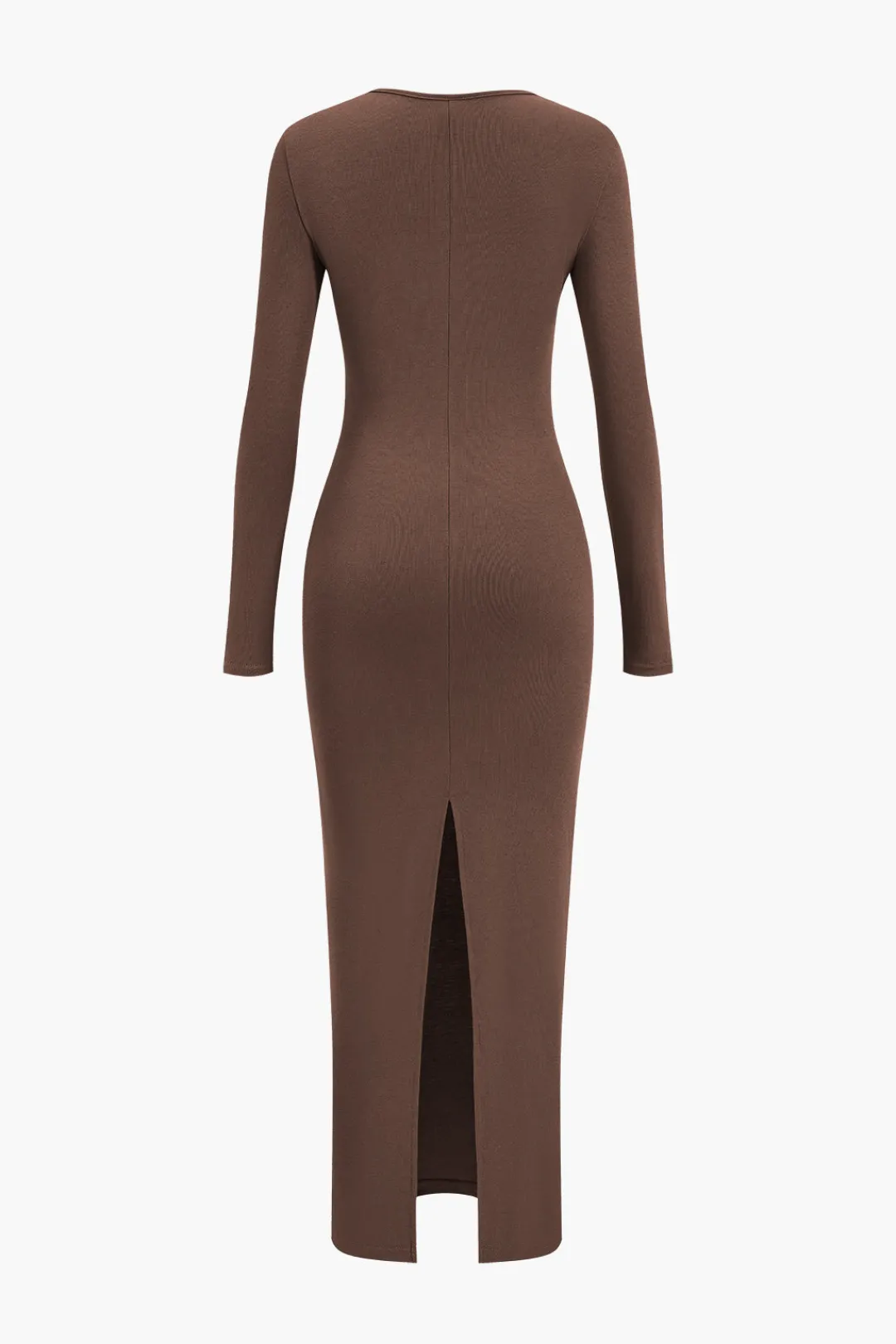 MICAS Long Sleeve Dresses|Maxi Dresses-Asymmetrical Neck Slit Maxi Dress