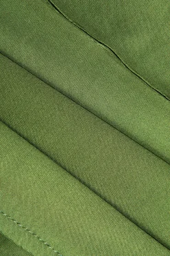 MICAS Long Sleeve Dresses|Mini Dresses-Asymmetrical Round Neck Seam Detail Long Sleeve Mini Dress GREEN