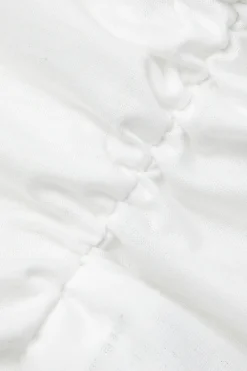 MICAS Long Sleeve Tops|Long Sleeves Tops-Asymmetrical Ruched Long Sleeve Top WHITE