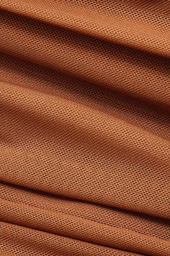 MICAS Swimwear|Vacation Sets-Asymmetrical Ruched Sleeveless Mesh Swimsuit CINNAMON