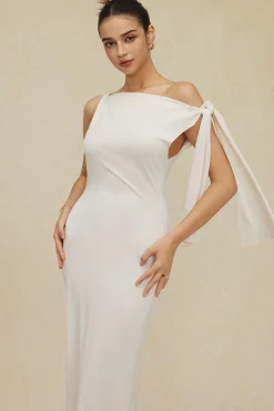 MICAS Maxi Dresses-Asymmetrical Twist Knot Mermaid Maxi Dress