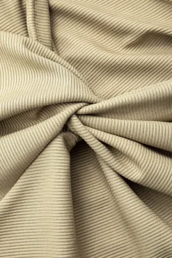 MICAS Skirt Sets-Asymmetrical Twist Top And High Waist Maxi Skirt Set