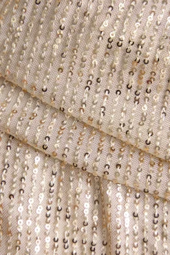 MICAS Midi Dresses-Backless Fringe Sequin Midi Dress CHAMPAGNE