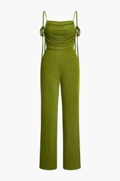 MICAS Jumpsuits & Rompers-Backless Ruched Slip Jumpsuit