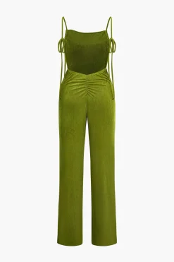 MICAS Jumpsuits & Rompers-Backless Ruched Slip Jumpsuit