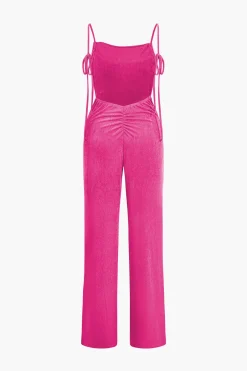 MICAS Jumpsuits & Rompers-Backless Ruched Slip Jumpsuit