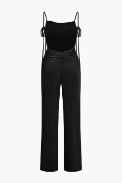 MICAS Jumpsuits & Rompers-Backless Ruched Slip Jumpsuit