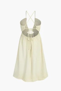 MICAS Midi Dresses-Backless V-neck Slit Midi Dress