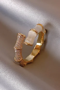 MICAS Accessories-Bamboo Joint Design Ring GOLD