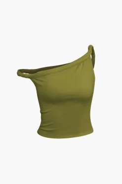 MICAS Tank Tops & Cami-Basic Asymmetrical Twist Sleeveless Top