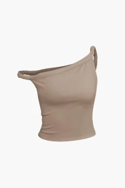 MICAS Tank Tops & Cami-Basic Asymmetrical Twist Sleeveless Top