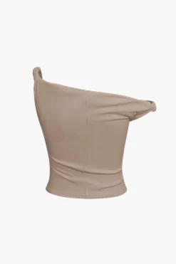 MICAS Tank Tops & Cami-Basic Asymmetrical Twist Sleeveless Top